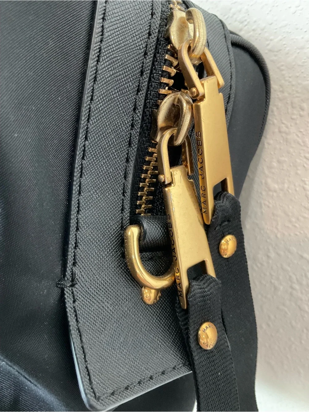 Marc Jacobs Black Duffel with Gold Accents